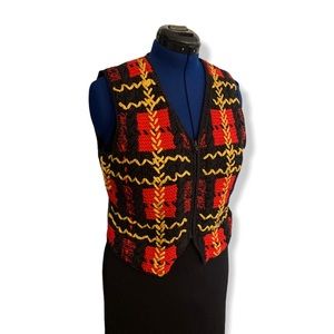 Michael Simon Vintage Patchwork Zip Up Vest Size M